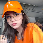 Clear Transparent Metallic Frame Square Geometric Glasses