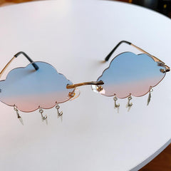 Gafas de sol Tumblr con borlas y relámpagos en forma de nube