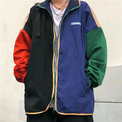 Color Block 90S Windbreaker Double Sided Jacket