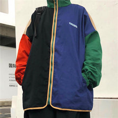 Color Block 90S Windbreaker Double Sided Jacket