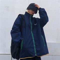 Color Block 90S Windbreaker Double Sided Jacket