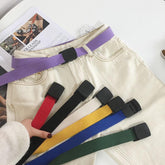 Colorful 90S Plastic Buckle Canvas Belt