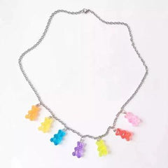 Collar y pulsera de oso de gelatina de colores