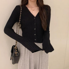 Colorful Petite Clothing Ribbed Crop Slim Blouse