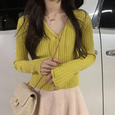 Colorful Petite Clothing Ribbed Crop Slim Blouse