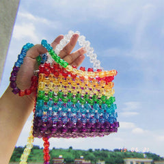 Colorful Transparent Beads Crossbody Mini Purse Bag