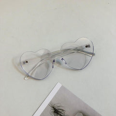 Colorful Transparent Round Heart Shape Frameless Sunglasses