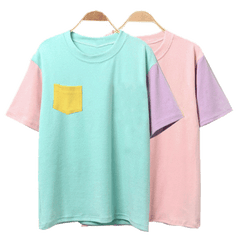 Colorfull Pocket Caramel Soft Tshirt