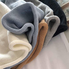 Pantalones cortos básicos cómodos de punto con cintura elástica