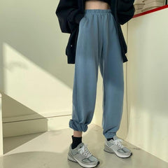 Bequeme, einfarbige Oversize-Jogginghose aus Fleece