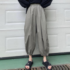 Comfy Solid Colors Elastic Waist Loose Harem Pants