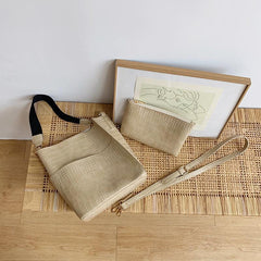 Crocodile Pattern Thick Strap 2In1 Purse And Bucket Bag