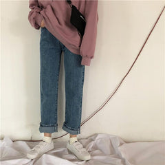 Cropped Wide Leg High Waist Denim Jeans