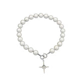Gargantilla de cadena de perlas estética E Girl con colgante de cruz