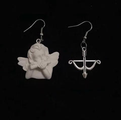 Cupid Metallic Bow Arrow Hook Earrings