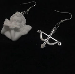 Cupid Metallic Bow Arrow Hook Earrings