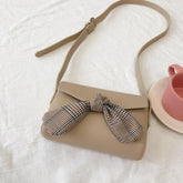 Cute Bow Retro Beige Pu Shoulder Messenger Bag