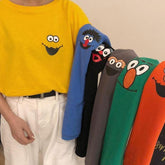 Camiseta extragrande colorida con estampado de dibujos animados