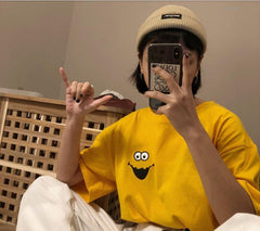 Camiseta extragrande colorida con estampado de dibujos animados