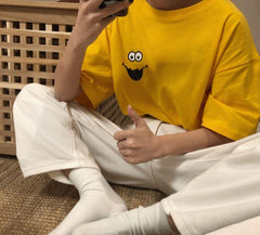 Camiseta extragrande colorida con estampado de dibujos animados