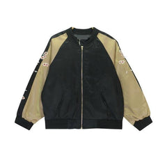 Bonita chaqueta bomber con bordado de ciervo