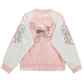 Bonita chaqueta bomber con bordado de ciervo