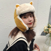 Gorro de pana con orejeras de piel sintética y orejas bonitas