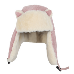 Cute Ears Faux Fur Corduroy Earflap Hat