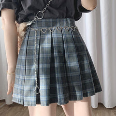 Cinturón con cadenas estéticas Tumblr de corazones metálicos