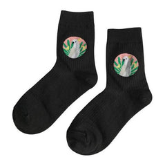 Calcetines tobilleros de algodón con bonitos pájaros y loros