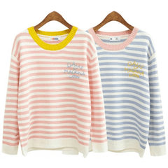Cute Pastel Colors Stripes Knit Sweater
