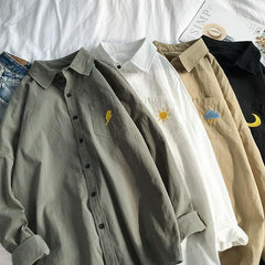 Blusa informal con bordados de bolsillo