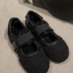 Süße Retro-Sandalen aus Canvas mit Klettverschluss und kleinem Absatz