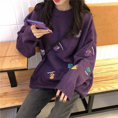 Cute Tiny Dinosaurs Tumblr Aesthetic Colorful Sweater