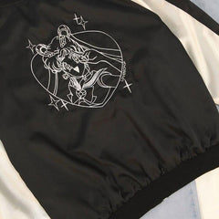 Chaqueta bomber con bordado de luna de Cutie Girl