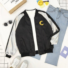 Chaqueta bomber con bordado de luna de Cutie Girl