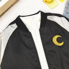 Chaqueta bomber con bordado de luna de Cutie Girl