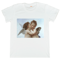 Camiseta blanca de algodón con pintura artística "D Angels Kiss"