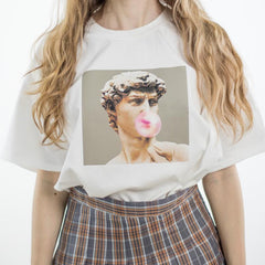 Camiseta de algodón con la escultura de David Bubblegum de Miguel Ángel