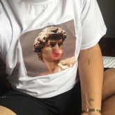 Camiseta de algodón con la escultura de David Bubblegum de Miguel Ángel