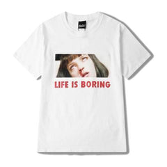 Camiseta de Pulp Fiction de Mia Wallace "La vida es aburrida"