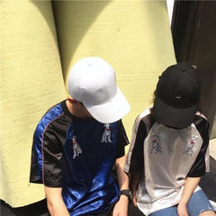 Camiseta larga con bordado de dálmatas