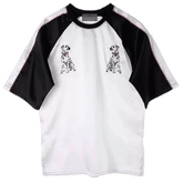 Camiseta larga con bordado de dálmatas