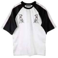 Camiseta larga con bordado de dálmatas