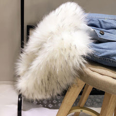 Denim Jean Pink Weiß Kunstpelz Kapuze Outwear Jacke