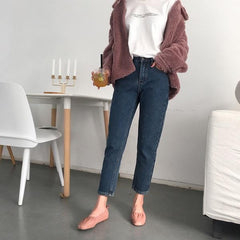 Vaqueros de invierno cálidos con interior de terciopelo vaquero