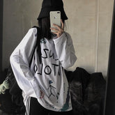 Camiseta de manga larga extragrande con estampado grunge de Tumblr