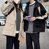 Chaqueta cortavientos extragrande con capucha cálida para chica E