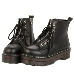 Botas de suela gruesa con cremallera sintética estética Egirl