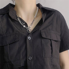 Collar con colgante de corazón y perlas estéticas de Egirl